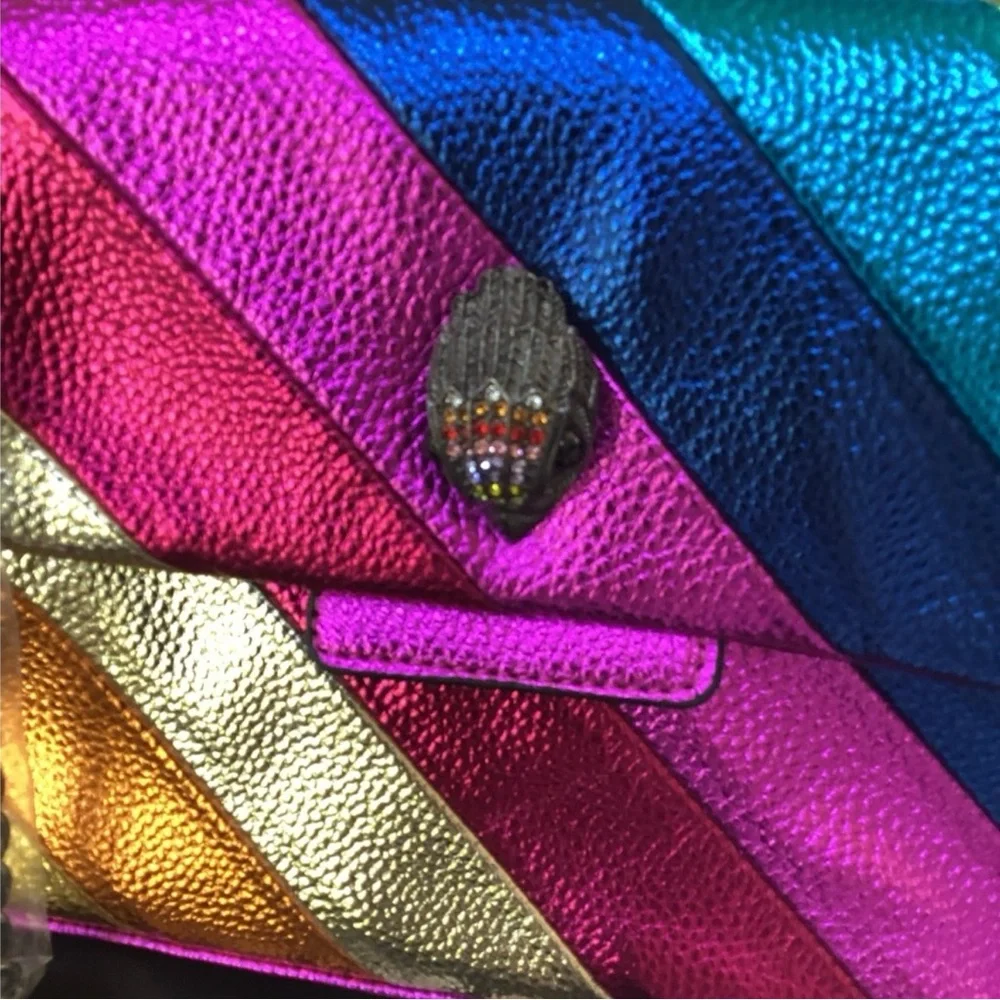 Kurt Geiger London Mini Kensington Multi Color Metallic Striped Crossbody Bag - Picture 2 of 11